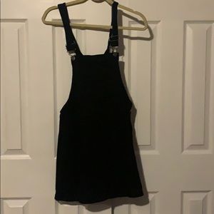 Black denim overall skirt/dress